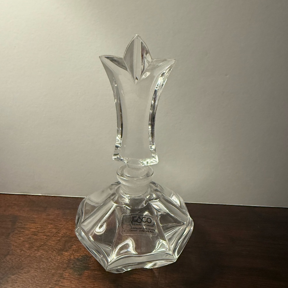 Vintage Enesco Purfume Bottle Clear With Sticker